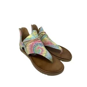 Very G Dusk Canvas Tie Dye Sandals Womens Size 11 Pastel Colors Thong Style NEW